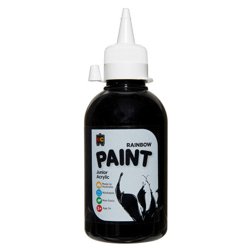 Educational Colours Rainbow Junior Acrylic Paint 250ml Black