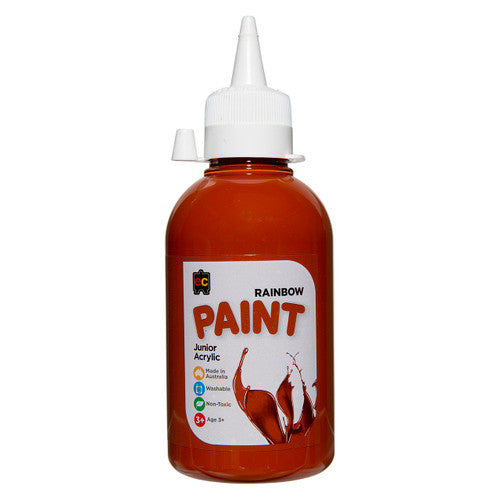 Educational Colours Rainbow Junior Acrylic Paint 250ml Burnt Sienna