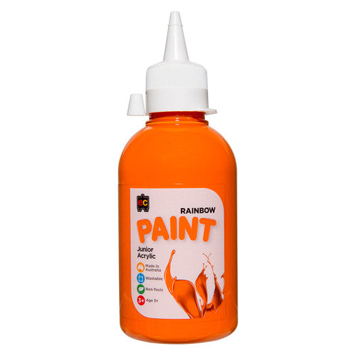 Educational Colours Rainbow Junior Acrylic Paint 250ml Orange