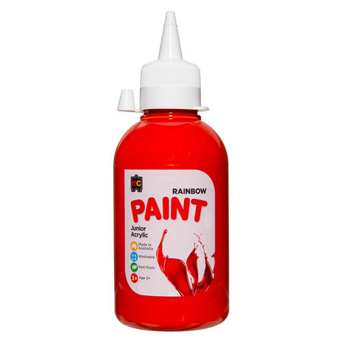 Educational Colours Rainbow Junior Acrylic Paint 250ml Brilliant Red