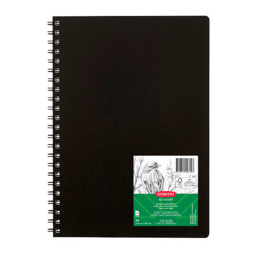 Derwent Academy Visual Art Diary A4 Portrait 120 Pages Black Each