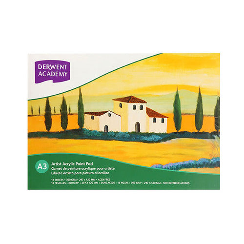 Derwent Academy Drawing Pad A3 Landscape 12 Sheets Box of 5