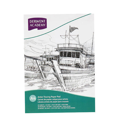Derwent Academy Tracing Paper Pad A4 Portrait 25 Sheets Box of 5