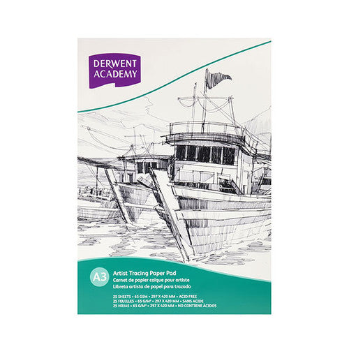 Derwent Academy Tracing Paper Pad A3 Portrait 25 Sheets Box of 5