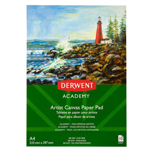 Derwent Academy Canvas Pad A4 300gsm 10 Sheets Pack of 5