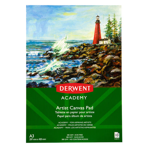 Derwent Academy Canvas Pad A3 280gsm 10 Sheets Pack of 5