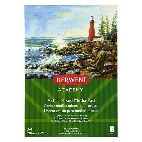 Derwent Academy Mixed Media Pad A4 15 Sheets Pack of 5