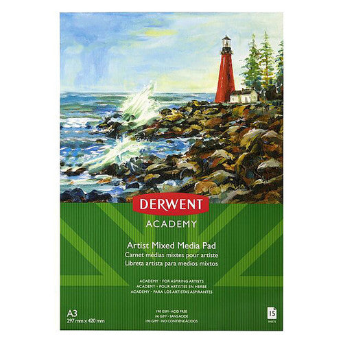 Derwent Academy Mixed Media Pad A3 15 Sheets Pack of 5
