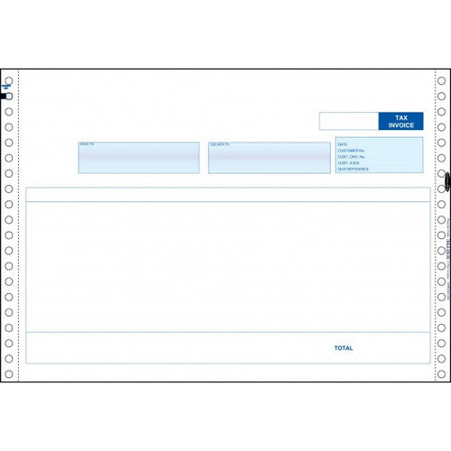 Bala CBA Wide Invoice Continuous Business Forms 216 x 310mm Box of 750
