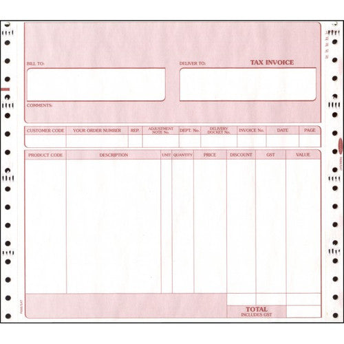 Bala Satchel Invoice Continuous Business Forms 216 x 241mm Box of 750