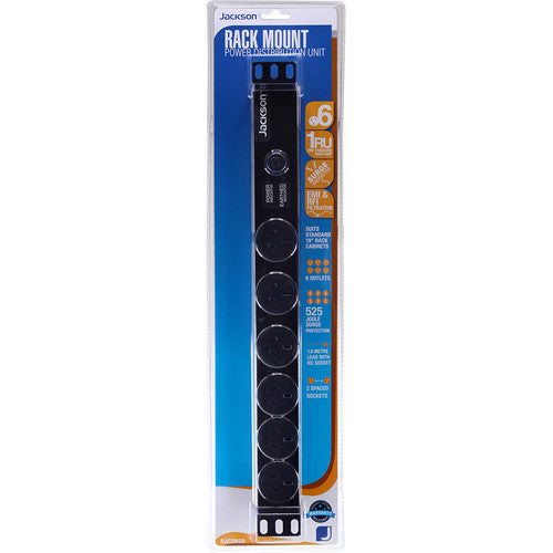 Jackson Rack Mounted PDU Powerboard 6 Outlet Black