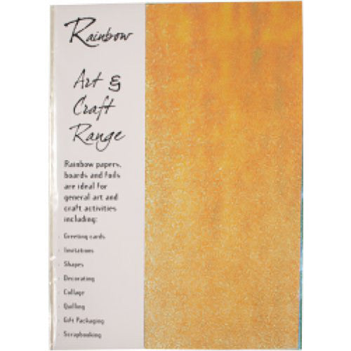 Rainbow Craft Paper A4 Glitter Assorted Pack of 8