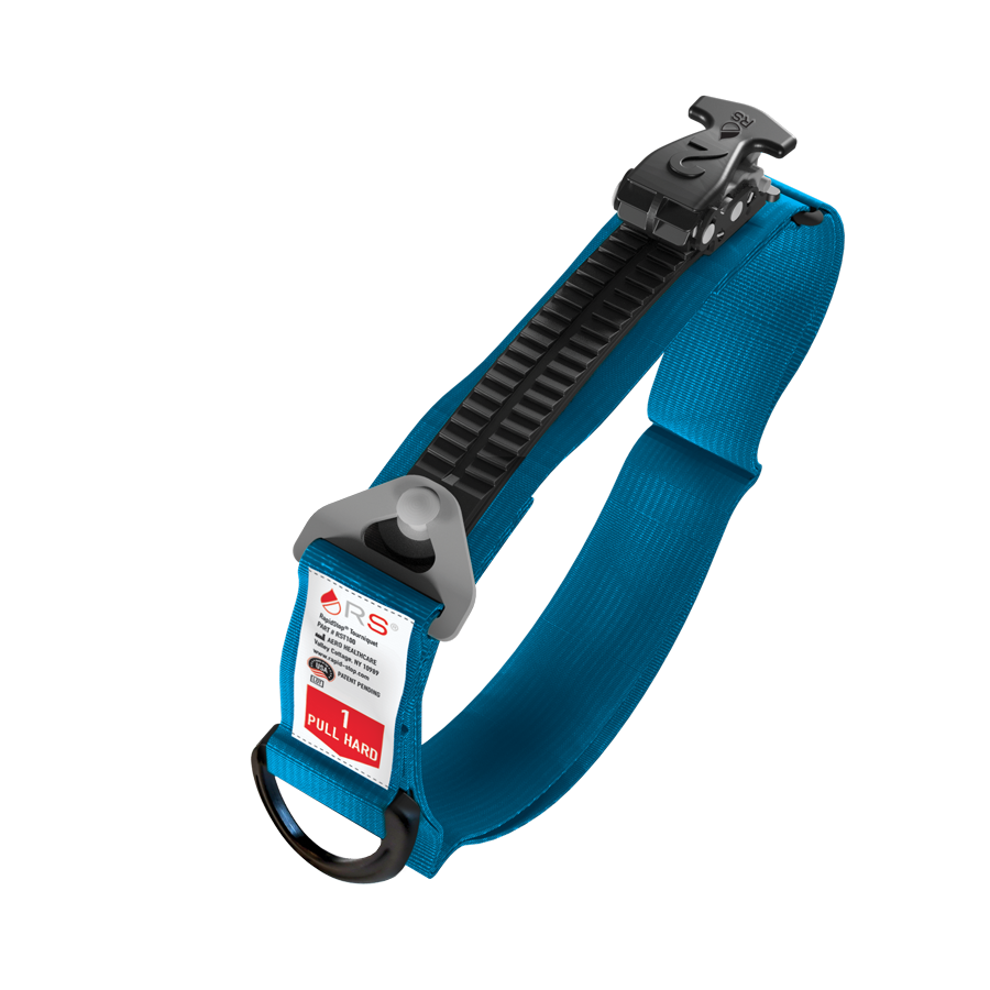 RAPIDSTOP Training Tourniquet Blue Strap showing blue training tourniquet for haemorrhage control skills practice and first responder technique development
