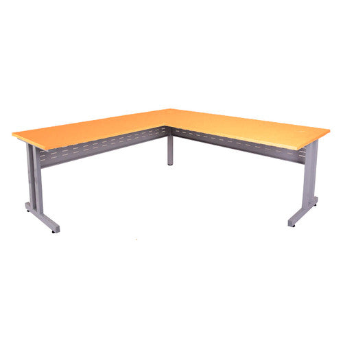 Rapidline Rapid Span C Leg Corner Workstation 1800 x 1800 x 700/600mm Beech / Precious Silver