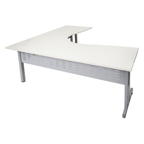 Rapidline Rapid Span C Leg Corner Workstation 1800 x 1200 x 700mm Natural White / Precious Silver Base
