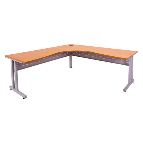 Rapidline Rapid Span C Leg Corner Workstation 1800 x 1800 x 700mm Beech / Precious Silver