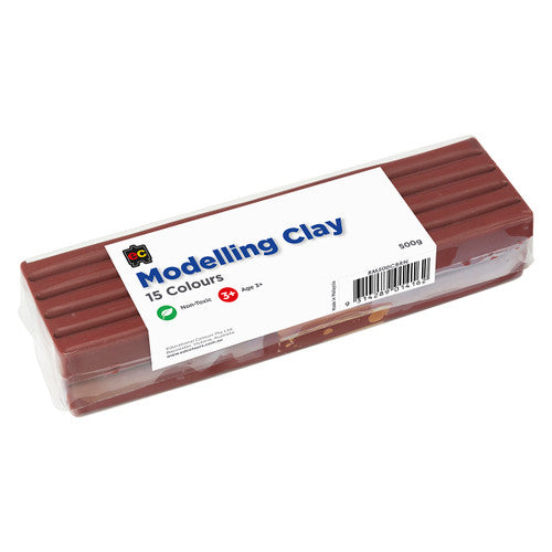 Educational Colours Modelling Clay 500g Brown Cello Wrapped