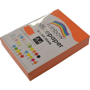 Rainbow Office Paper A4 80gsm Bright Orange Pack of 500
