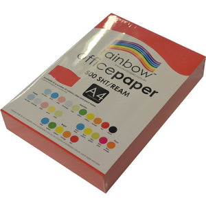 Rainbow Office Paper A4 80gsm Bright Red Pack of 500