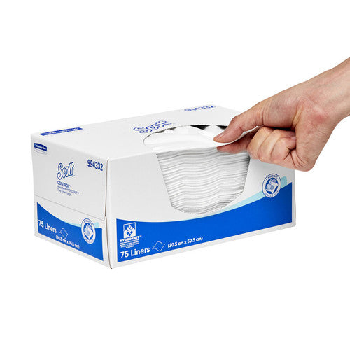 Scott Control Absorbent Hydroknit Large Tray Liners White 75 Sheets Packs of 6