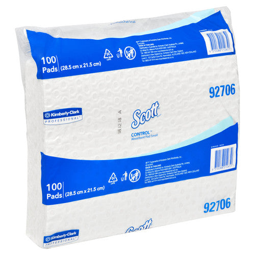 Scott Control Absorbent Small Pad White 100 Sheets Packs of 8