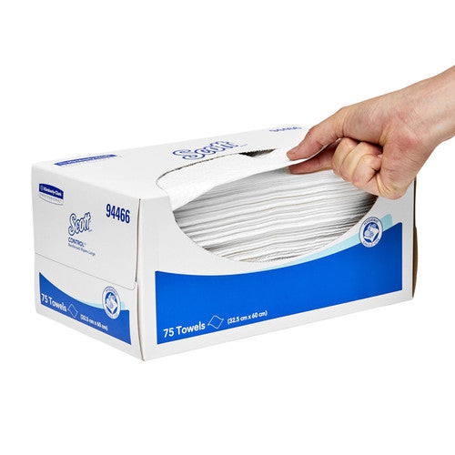 Scott Control Reinforced Large Wipers White 75 Sheets Packs of 6
