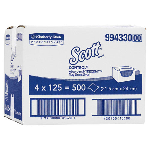 Scott Control Absorbent Hydroknit Small Tray Liners White 125 Sheets Packs of 4