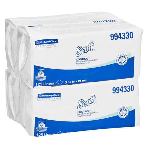 Scott Control Absorbent Hydroknit Small Tray Liners White 125 Sheets Packs of 4