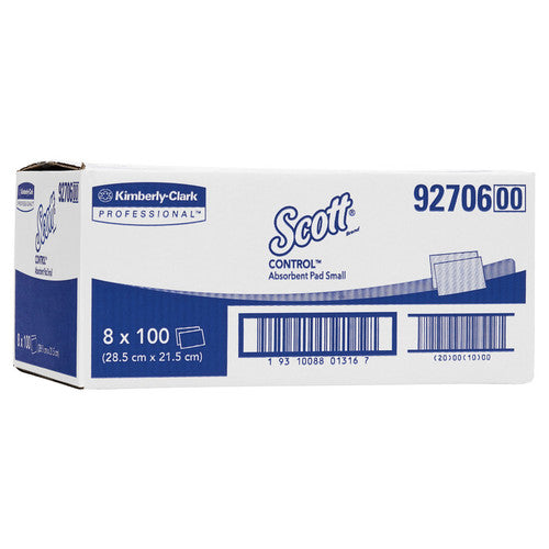 Scott Control Absorbent Small Pad White 100 Sheets Packs of 8
