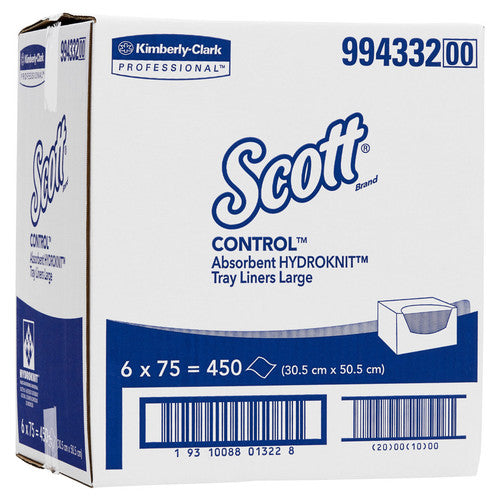 Scott Control Absorbent Hydroknit Large Tray Liners White 75 Sheets Packs of 6