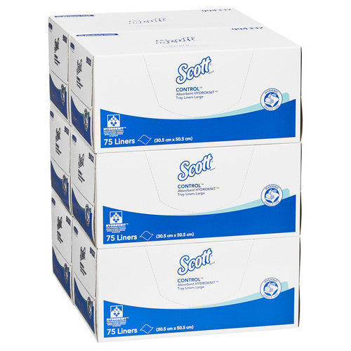 Scott Control Absorbent Hydroknit Large Tray Liners White 75 Sheets Packs of 6