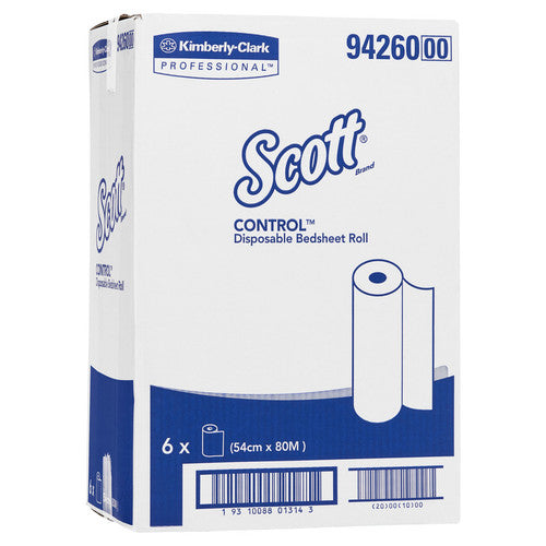 Scott Control Disposable Bedsheet Roll White 80m Box of 6