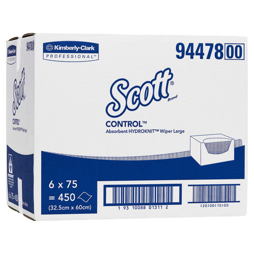 Scott Control Absorbent Hydroknit Large Wiper White 75 Sheets Box of 6