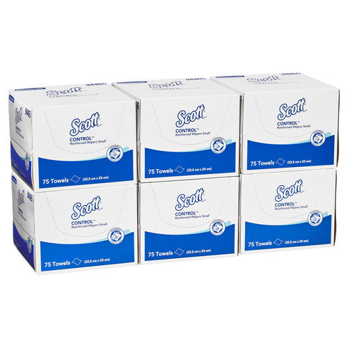 Scott Control Reinforced Small Wipers White 75 Sheets Packs of 6