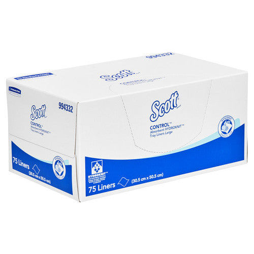 Scott Control Absorbent Hydroknit Large Tray Liners White 75 Sheets Packs of 6