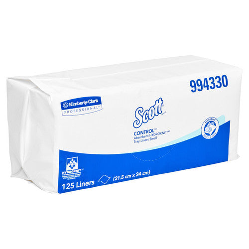 Scott Control Absorbent Hydroknit Small Tray Liners White 125 Sheets Packs of 4