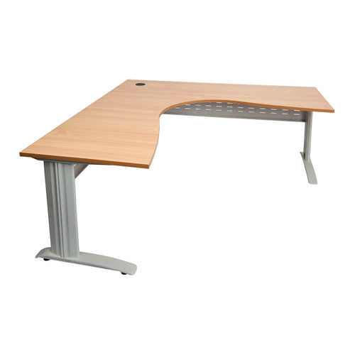 Rapidline Rapid Span Corner Workstation 1800 x 1200 x 700mm Beech / Precious Silver