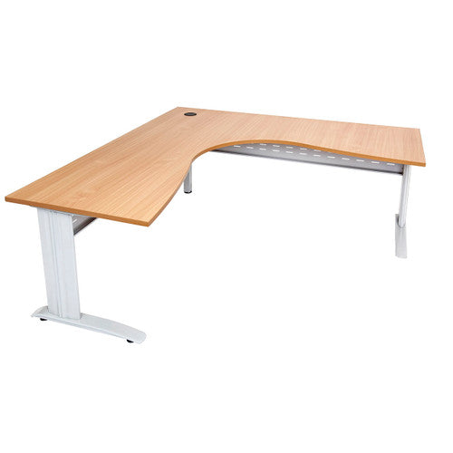 Rapidline Rapid Span Corner Workstation 1800 x 1500 x 700mm Beech / White Satin