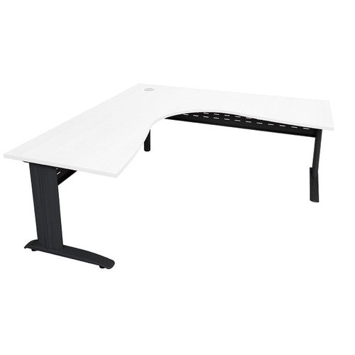 Rapidline Rapid Span Corner Workstation 1800 x 1500 x 700mm Natural White / Black Satin