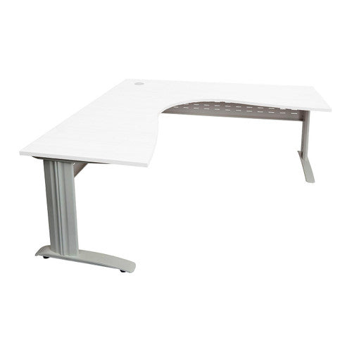 Rapidline Rapid Span Corner Workstation 1800 x 1500 x 700mm Natural White / Precious Silver