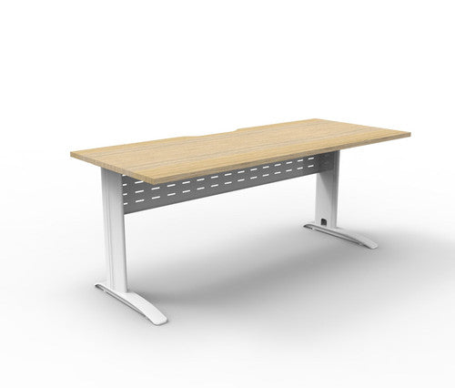 Rapidline Deluxe Rapid Span Open Workstation 1500 x 750mm Natural Oak / White Satin