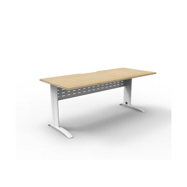 Rapidline Deluxe Rapid Span Open Workstation 1500 x 750mm Natural Oak / White Satin