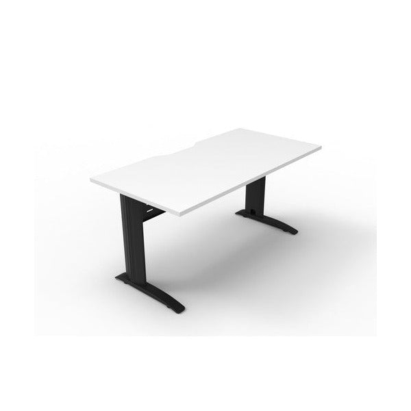 Rapidline Deluxe Rapid Span Open Workstation 1800 x 750mm Natural White / Black Satin