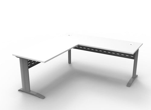 Rapidline Rapid Span Open Workstation with Return 1800 x 1800 x 700mm Natural White / Precious Silver