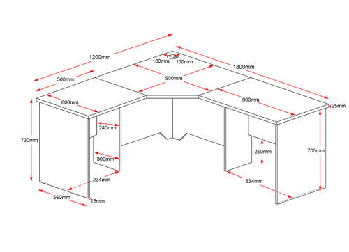 Rapidline Rapid Worker Corner Workstation 1200 x 1800 x 600mm Beech / Ironstone