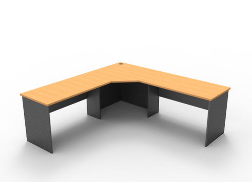 Rapidline Rapid Worker Corner Workstation 2100 x 2100 x 600mm Beech / Ironstone