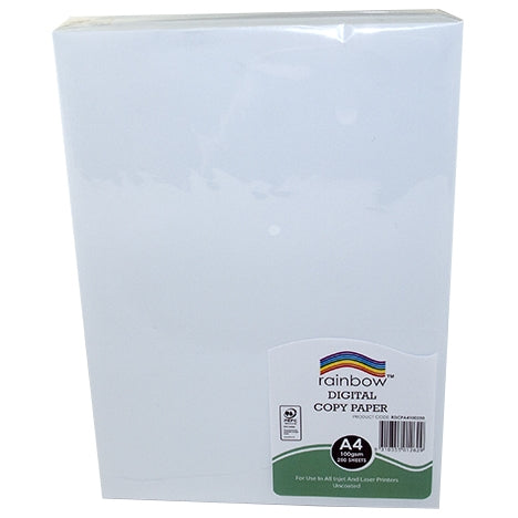Rainbow Digital Copy Paper A4 100gsm pack standing upright, label at the lower right corner, view 2