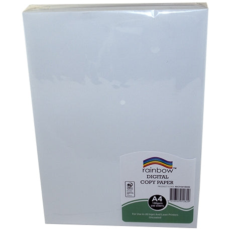 Rainbow Digital Copy Paper A4 100gsm pack standing upright, label at the lower right corner, view 3