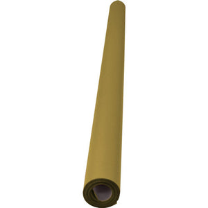 Rainbow metallic gold poster roll, a single rolled length of gold poster paper standing on a slight angle against a white background