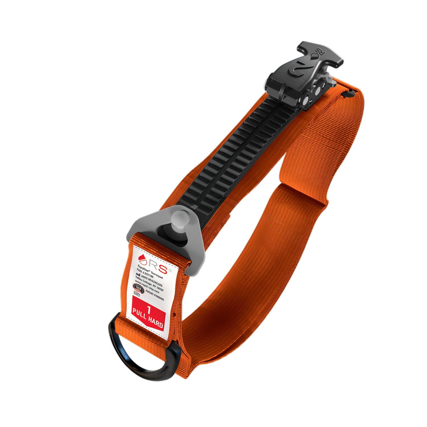 RapidStop Civilian Tourniquet Orange purpose-built emergency limb tourniquet for major haemorrhage and one-hand self-application